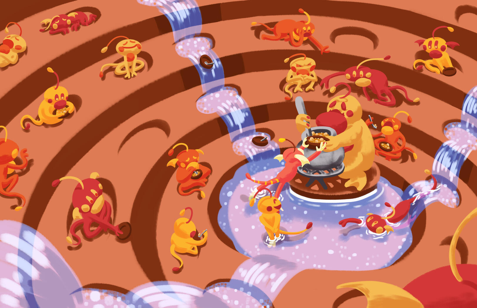 A memory of a simpler time. Volka accepts a bowl of soup from the cook in her home&#39;s communal eating hall.