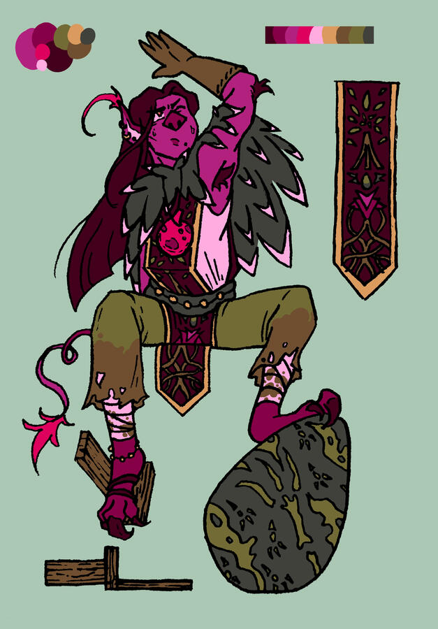 A character born from a desire to reinvent the typical fantasy "hobgoblin". Marshya the Keeper raises giant birds that she treats like family!