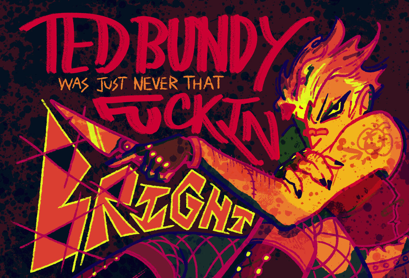 An exercise in hand lettering, featuring lyrics by Penelope Scott along with a vengeful scene queen.