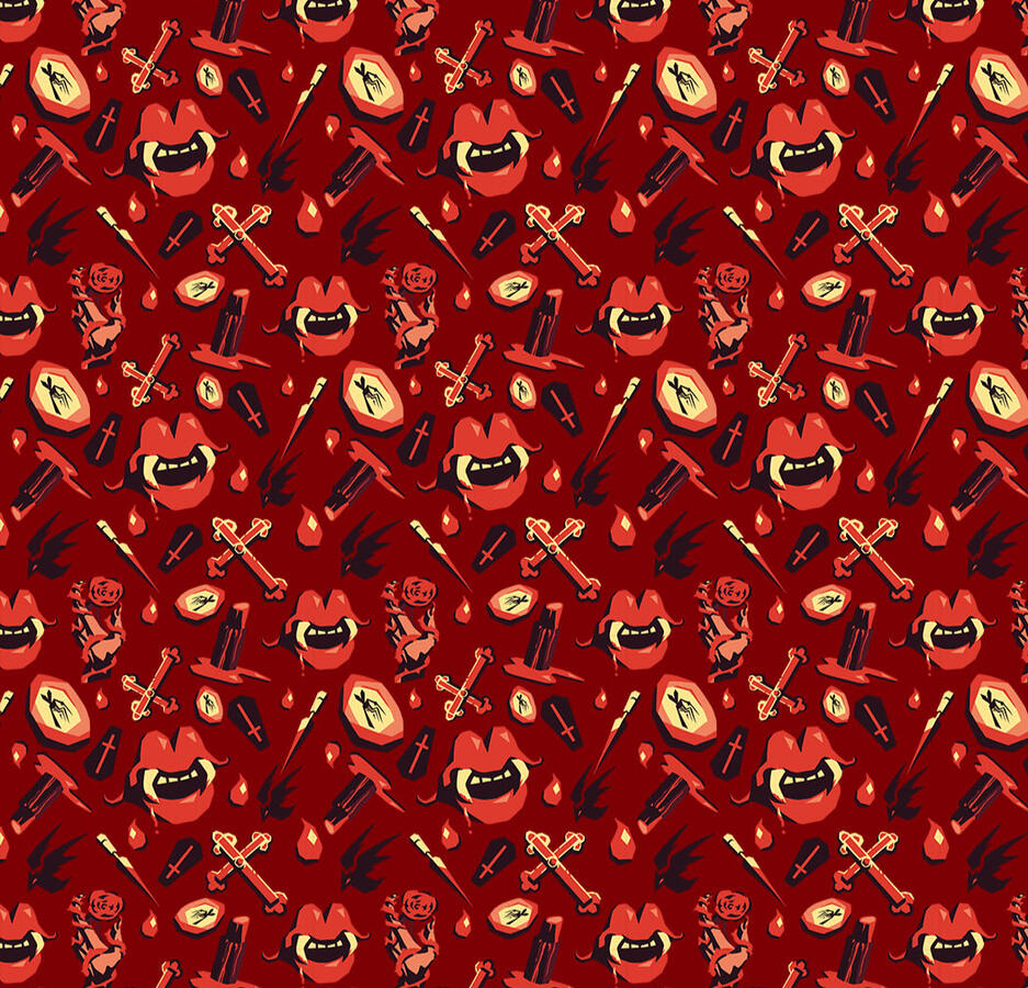 Pattern work to be paired with the vampire illustration.