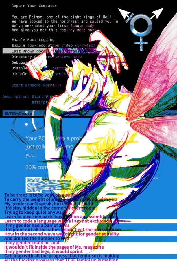 A look into non-traditional gender expression through the lens of computer errors, with text from Dazey and the Scouts.